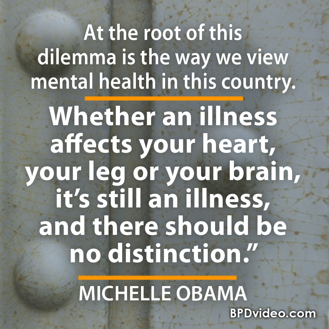 Michelle Obama "at the root of this dilemma is the way we view mental health in this country."